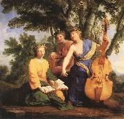 LE SUEUR, Eustache The Muses: Melpomene, Erato and Polymnia painting